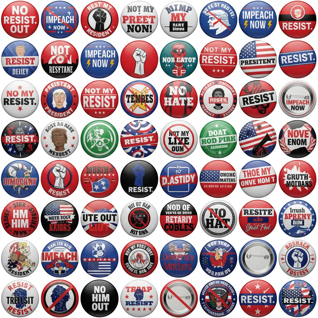 100 Pcs Resist Assorted Anti-Trump 2.25-inch