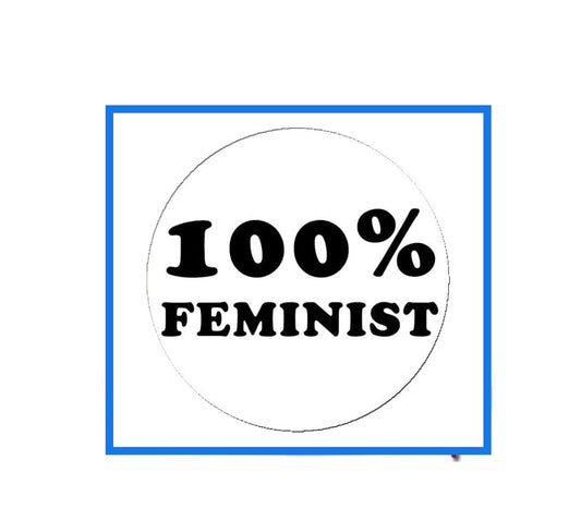 100% Feminist Button Pinback Button Pin 1.25"