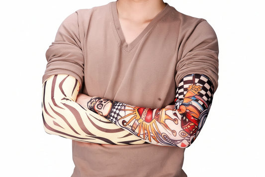 10 Pcs Set Tattoo Sleeves Assorted Random Styles Halloween Party Costume Accessory Default Title