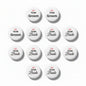 Set of white button pinbacks with TEAM Groom and TEAM Bride text
