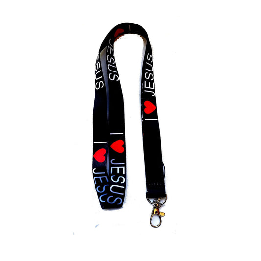 I Love Jesus Beautiful Themed Lanyard - Hook & Phone String Default Title