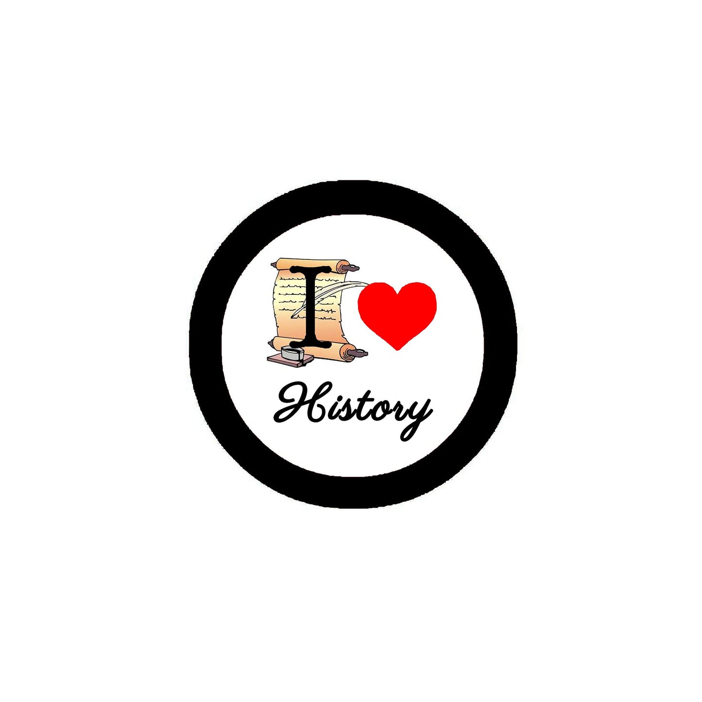 12 Pcs. I Love History Button Badges 2.25" Pinback for Jackets, Backpacks, etc. Badge
