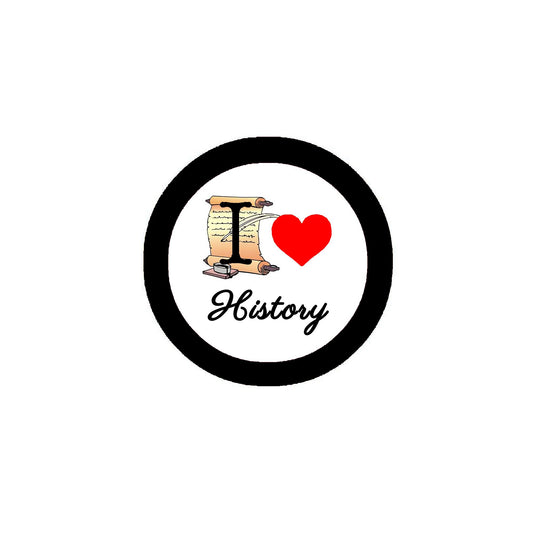 12 Pcs. I Love History Button Badges 2.25" Pinback for Jackets, Backpacks, etc. Badge