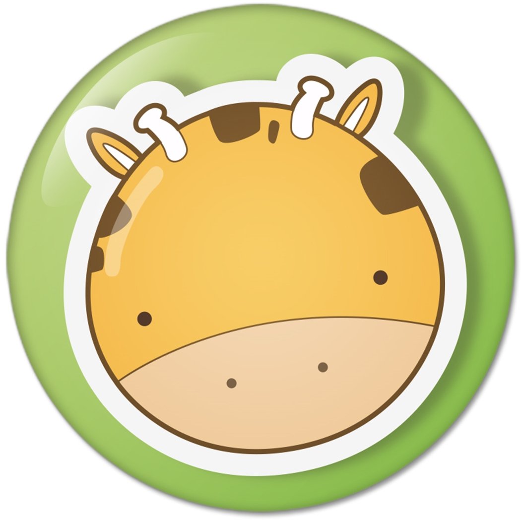 Wild Animal Stickers Giraffe : Pinback Buttons 2.25 Inch (58mm)