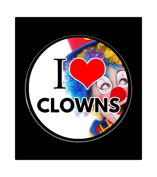 I Love Clowns Pinback Badge 1.25-inch Default Title