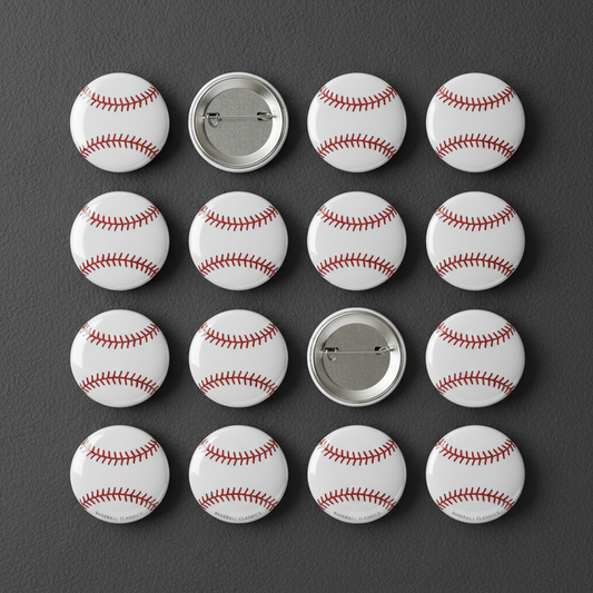 12 Pcs Baseball Balls Pinback 1.25-inch