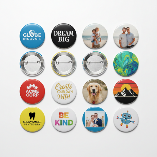 12 Pcs Set Customized Personalized (logo, text or picture) Pinback 2.25-inch