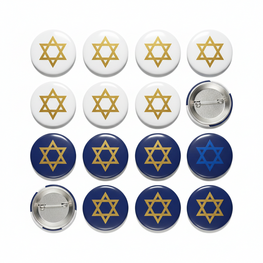 12 Pcs Star of David Pinback 1.25-inch Mypinbacks.com