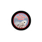Polar bears pinback button with black border, red lettering, and white polar bears illustration.
