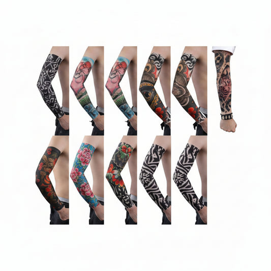 12 Pcs Set Assorted Styles and Colors Art Print Arm Sleeve Tattoos Default Title