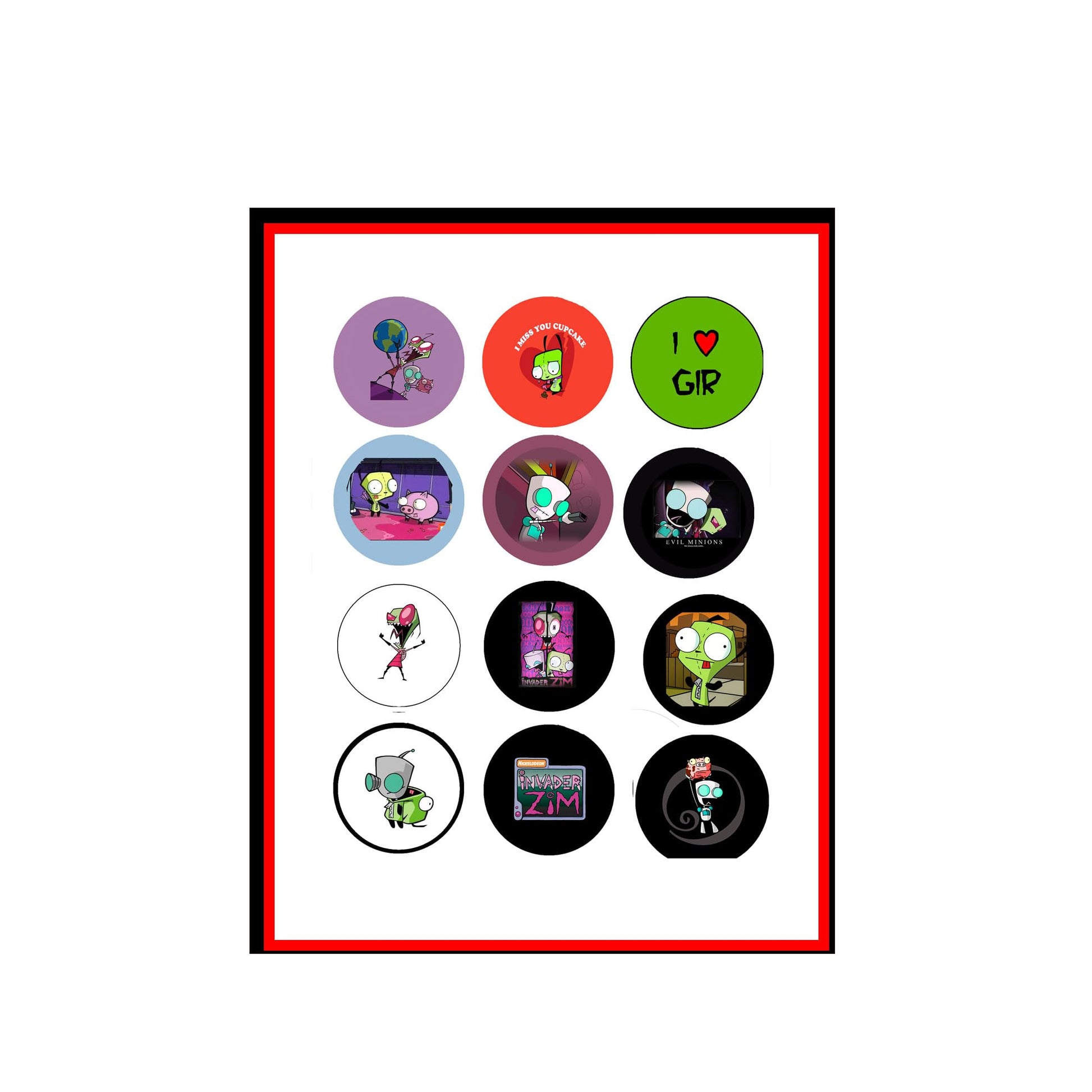 12 Pcs Set Intruder Alien Pinback Button Pin Pinback Brooch 2.25-inch Invaders Default Title
