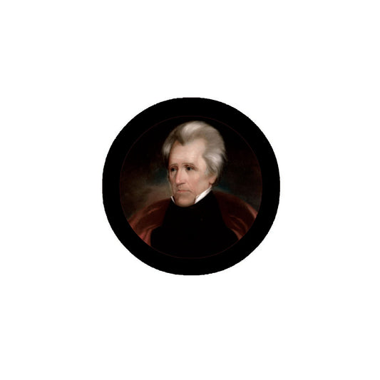 Andrew Jackson Pinback Badge 2.25" USA President 2.25" Pinback or Jackets, Backpacks, etc.