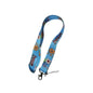 Blue cartoon-themed lanyard with metal clasp and key ring, for ID badge or phone string