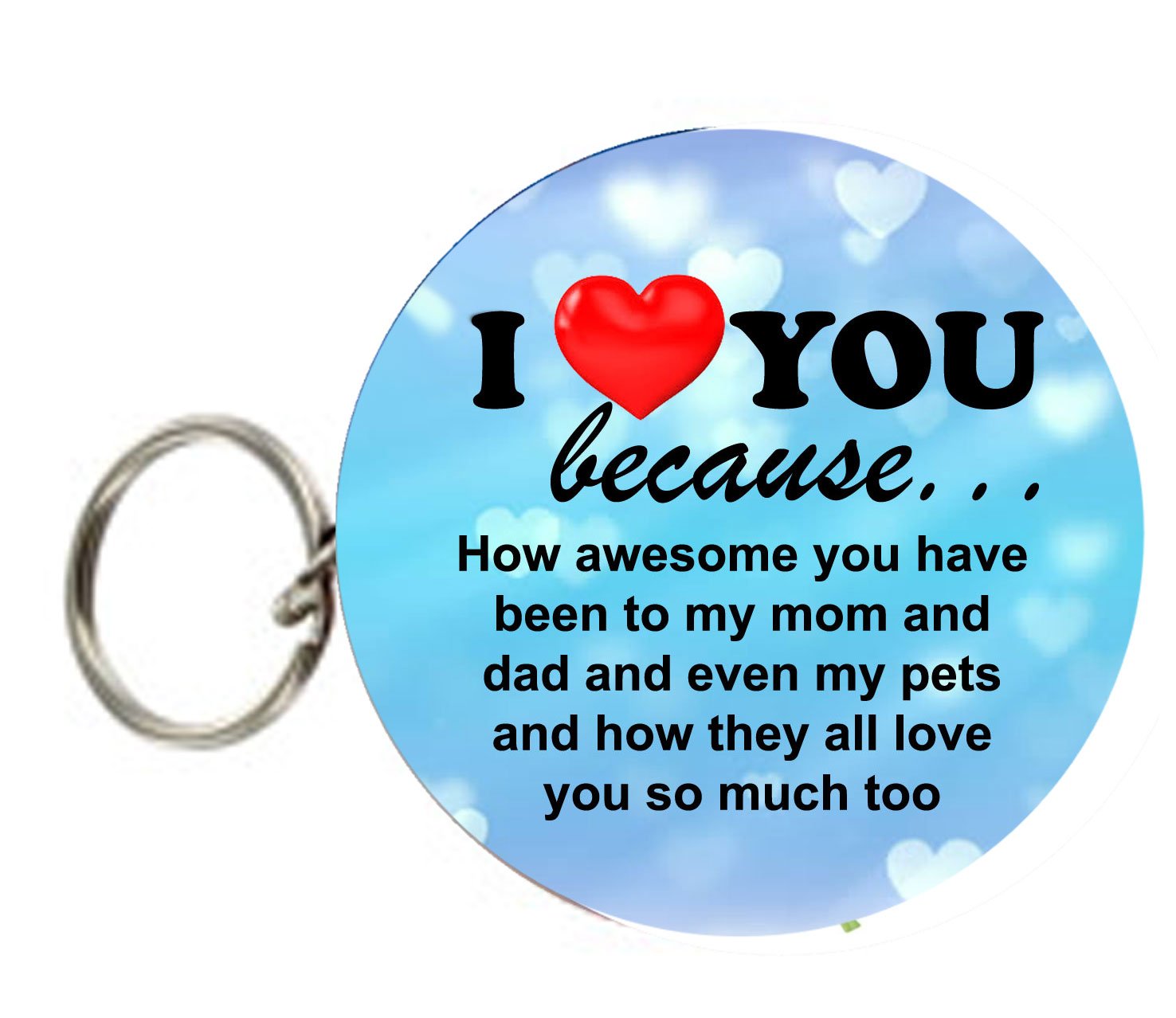 I Love you Because Hashtag 94 Keychain 2.25-inch Love Valentine Propossal