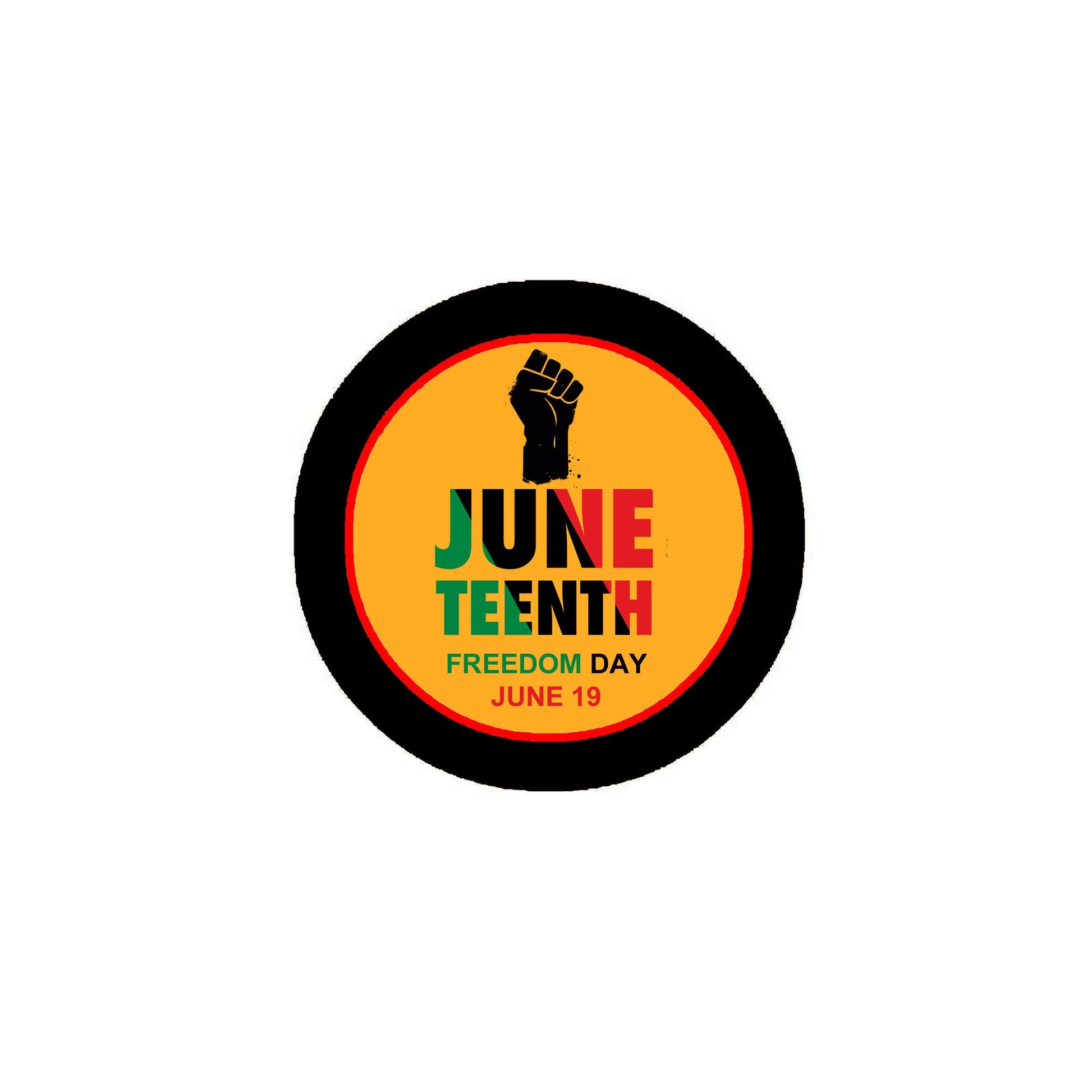 100 Pcs Juneteenth Pinback 2.25-inch Power Orange Red Green Black Default Title