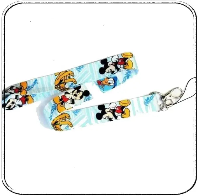 Donald Duck character print ID holder lanyard with metal keychain clasp