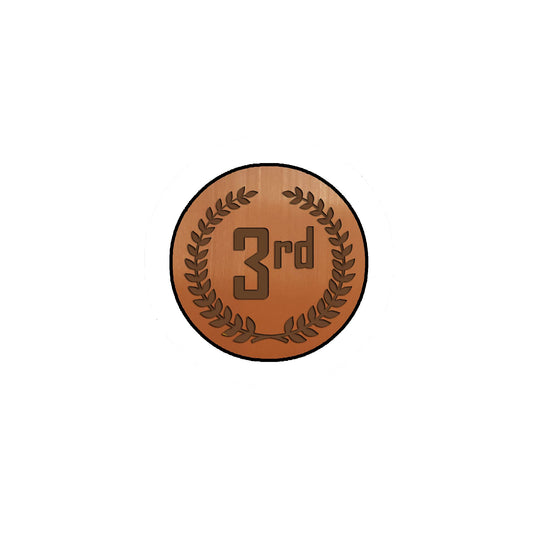 Third Place 3rd Place 2.25-inch Pinback Badge School Contest Competition