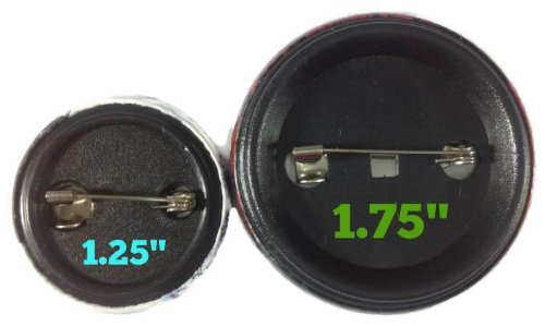 Chic Ying Yang Red White Pin Badge Button 1.75 Inches