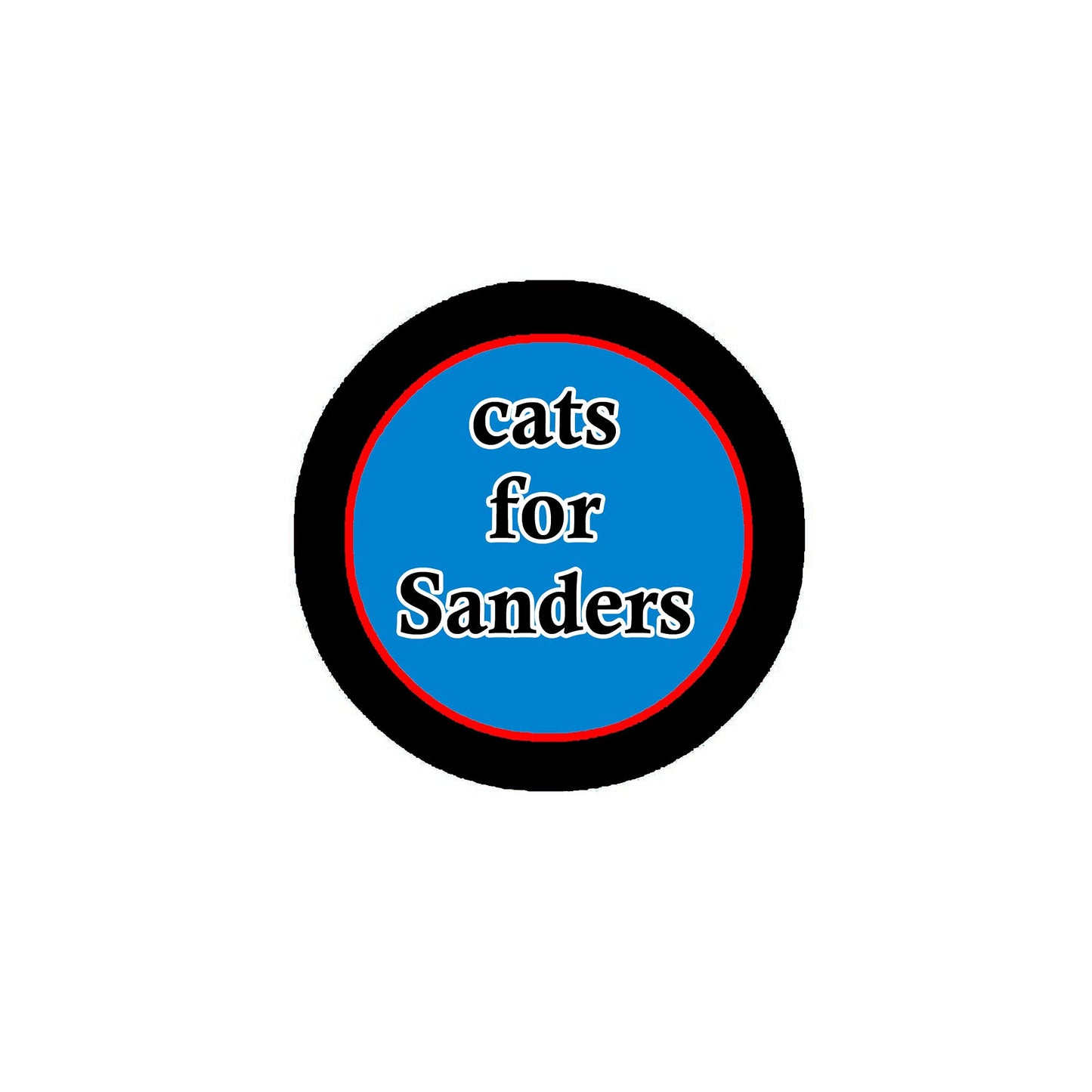 Cats for Sanders Style 2.25" Pinback Badge for Jackets, Backpacks, etc.