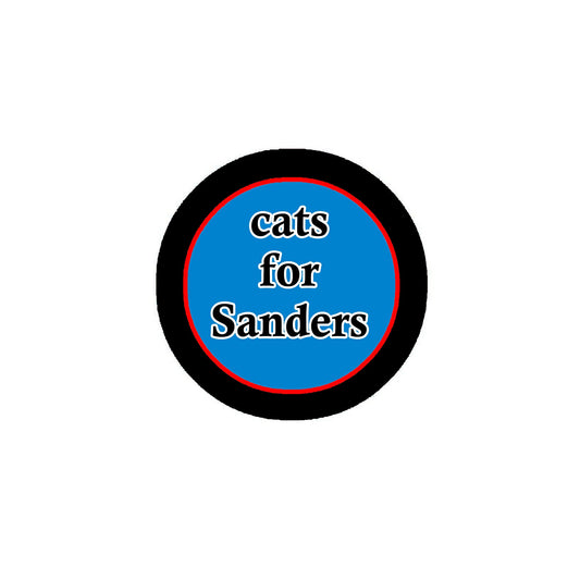 Cats for Sanders Style 2.25" Pinback Badge for Jackets, Backpacks, etc.