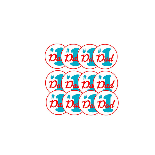 12 Pcs #1 Dad 2.25" Pinback or Jackets, Backpacks, etc.