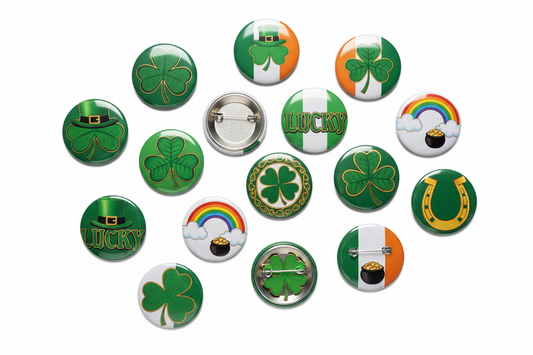 16 Pcs Saint Patrick's Day Pinback 1.25-inch