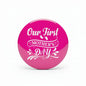 Round pink pinback badge with “Our First Mother’s Day” text, 2.25-inch