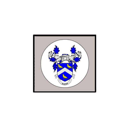 Austen Family Crest 3" Coat of Arms Fridge Round Magnet
