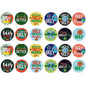 Set of round Christmas pinback buttons with colorful “Ugly” sayings, 2.25-inch