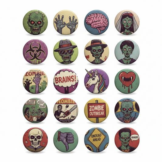 18 Pcs Zombies Pinbacks Set B