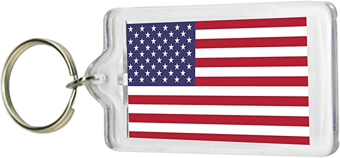 United States USA Flag Lucite Acrylic Keychain 2 x 1 US Default Title