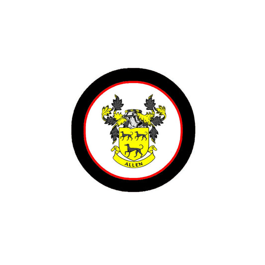 Allen Family Crest 3" Coat of Arms Fridge Round Magnet