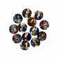 12-pack church window pinback buttons, circular stained-glass style portraits