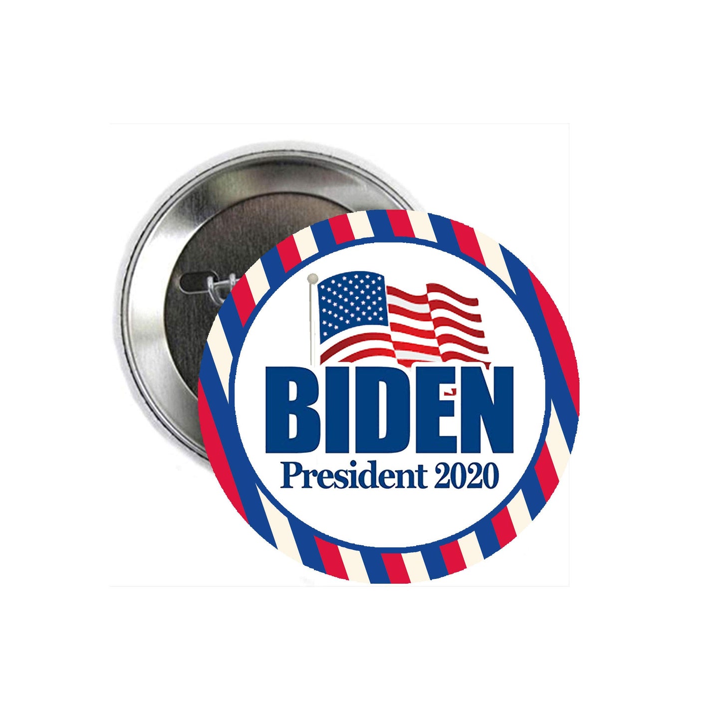 1 Pc BIDEN President 2020 Pinback Button Pin for Jackets, hats, 2.25" Political Flag