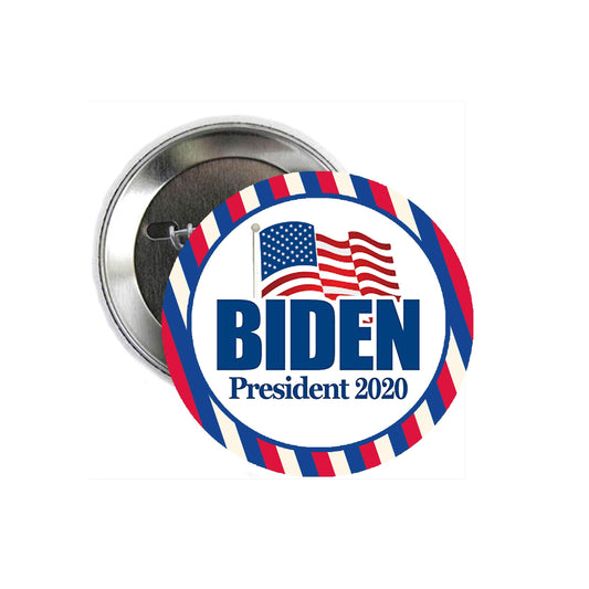 1 Pc BIDEN President 2020 Pinback Button Pin for Jackets, hats, 2.25" Political Flag