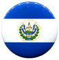 El Salvador flag round pinback with coat of arms, 2.25-inch