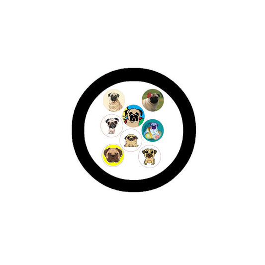 Pug Lovers Dogs Button Pinback Button Pin 1.25-inch Set of 8 Default Title