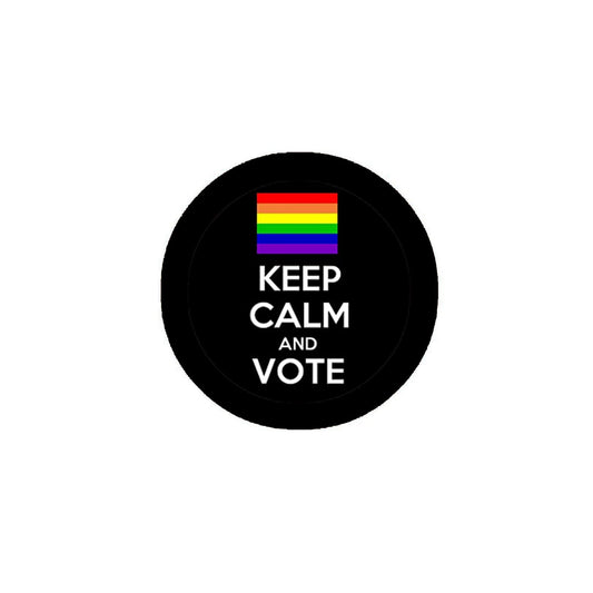 LGBT Flag Keep Calm and Vote Button Pinback Button Pin 2.25-inch