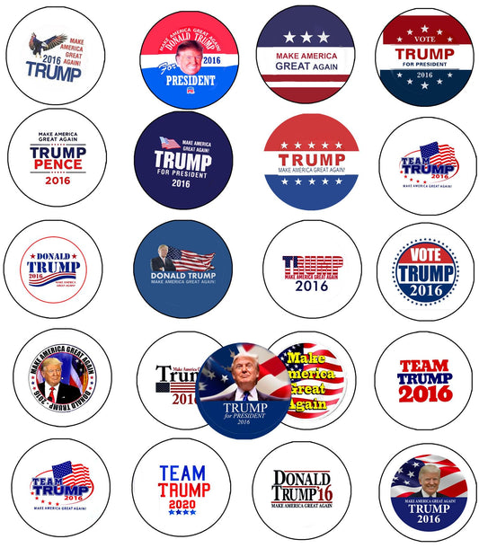 20 Pcs Trump Republican President-Collection Button Pin MINI Pinback Brooch for Jackets, Backpacks, Hats 1.25"