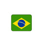 Brazil flag mouse pad with green rounded rectangle and yellow diamond, blue globe