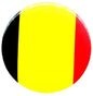Belgium flag pinback button, round with black-yellow-red vertical stripes