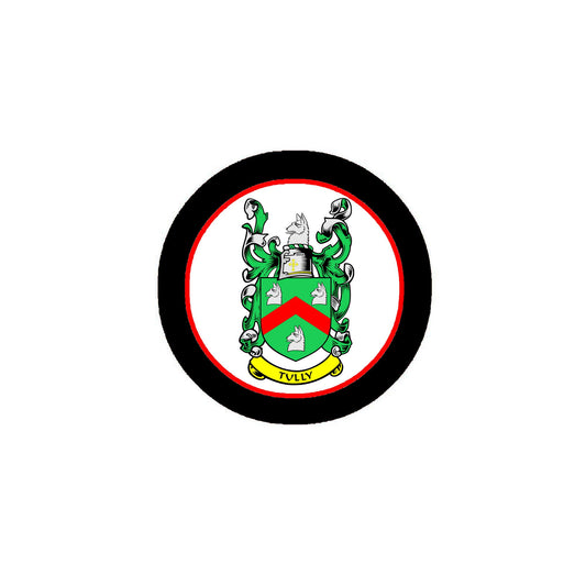 Tully Family Crest 3" Coat of Arms Fridge Round Magnet version 2