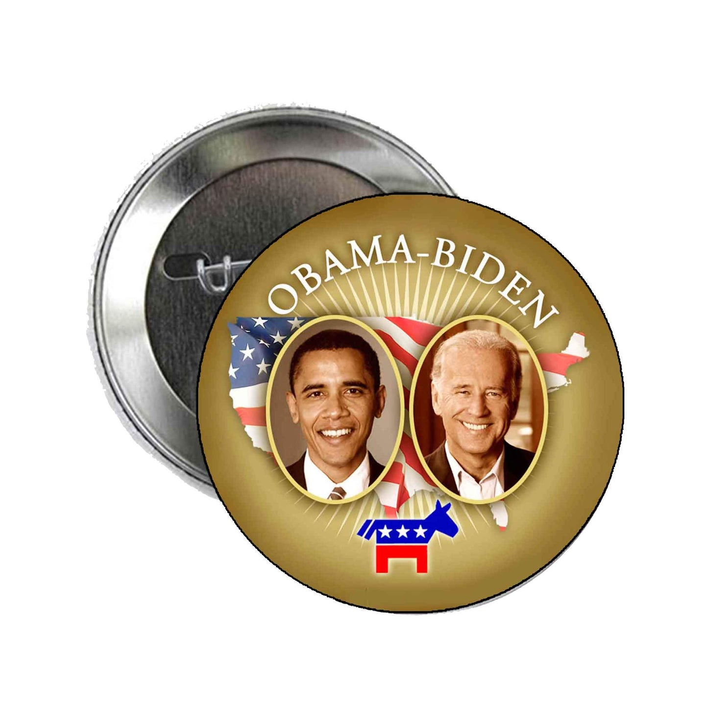 1 Pc OBAMA BIDEN Pinback Button Pin for Jackets, hats, 2.25" Political #a