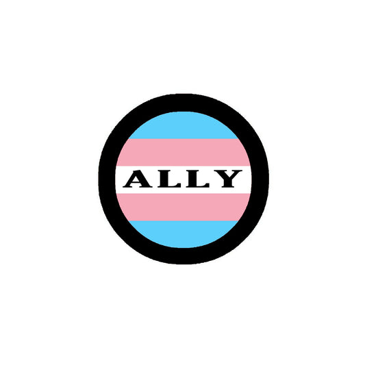 Transgender Ally Flag Badge 2.25" Pinback or Jackets, Backpacks, etc.