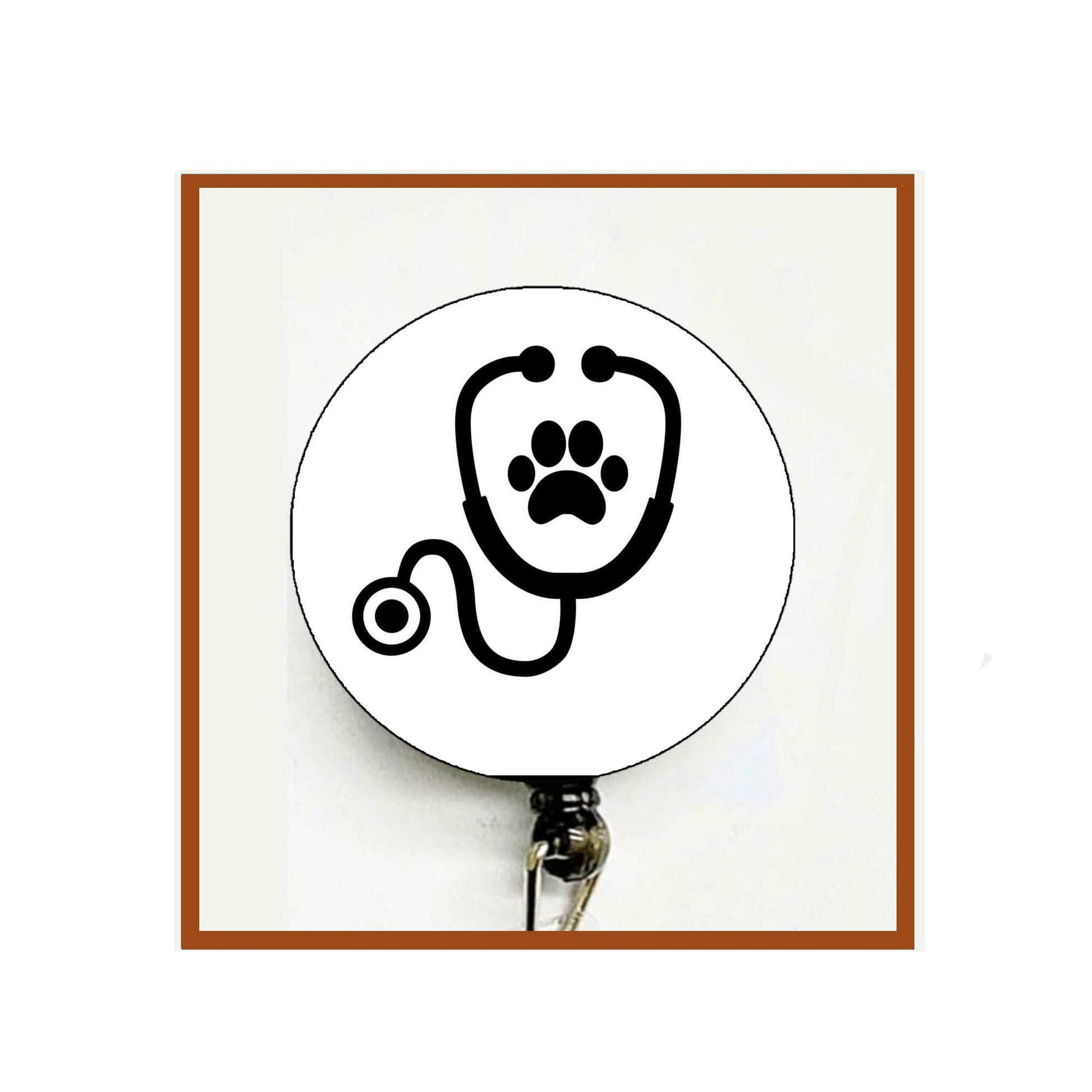 Veterinarian Symbol Badge Reels Cute Felt Retractable Badge Reels 1.45-inch Default Title