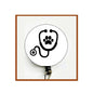 Veterinarian paw-stethoscope symbol badge reel with retractable clip, circular badge