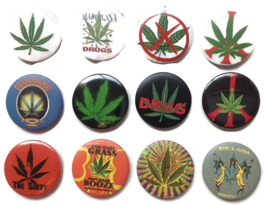 MARIJUANA Marihuana Grass Hashtag 4 Awesome Quality Lot 12 New Pin Button Badge 1.25-inch Default Title