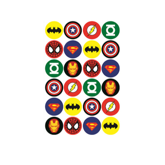 24 Pcs Symbols 1.25" Pinback or Jackets, Backpacks, etc. Heroes