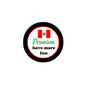 2.25-inch pinback button, black border, Peruvian flag and 'Peruvians have more fun'