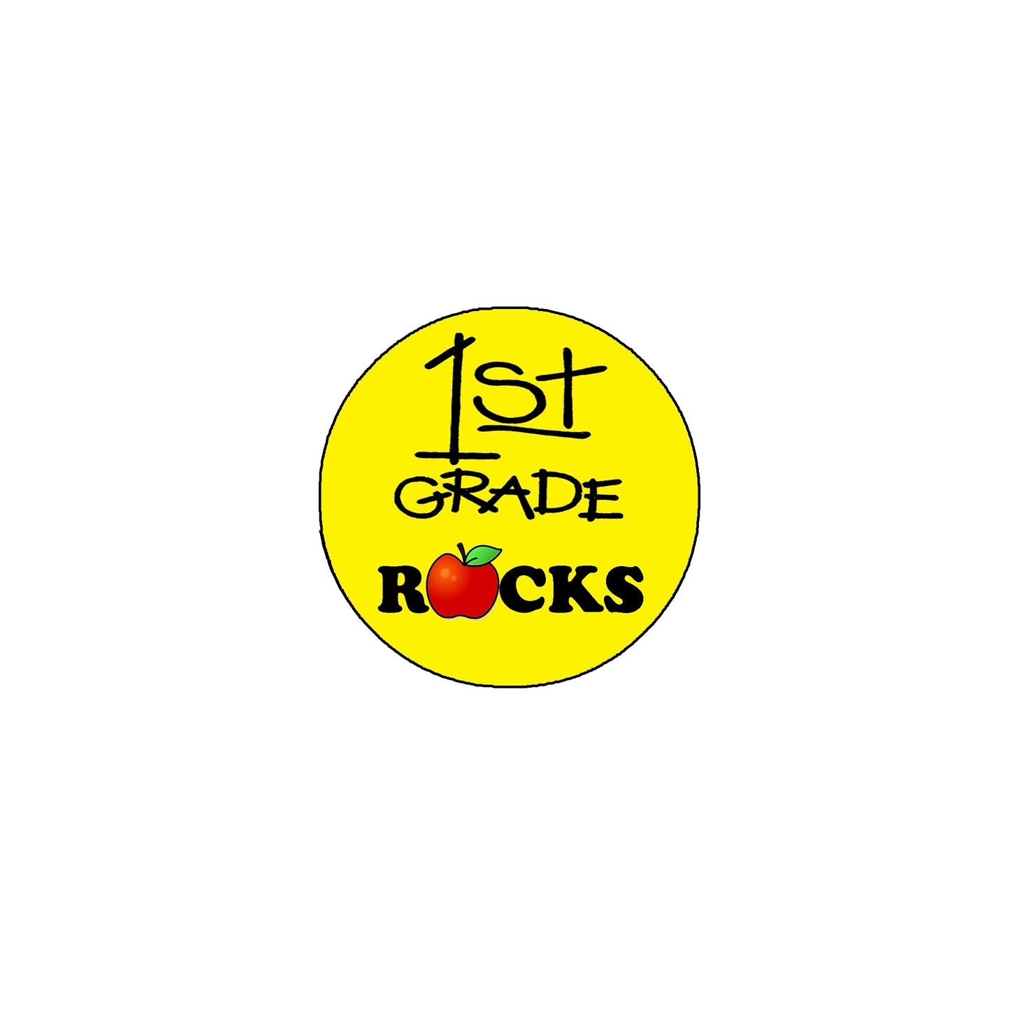 1st Grade Rocks 2.25-inch Pinback Badge First Grade School Default Title